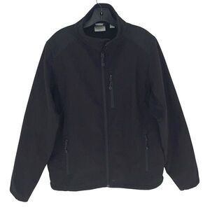 Black Diamond Mens Full‎ Zip Mock Neck Soft Shell Fleece Jacket Black Size Large